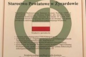 Starostwo Powiatowe w Żyrardowie ze Świadectwem Czystszej Produkcji