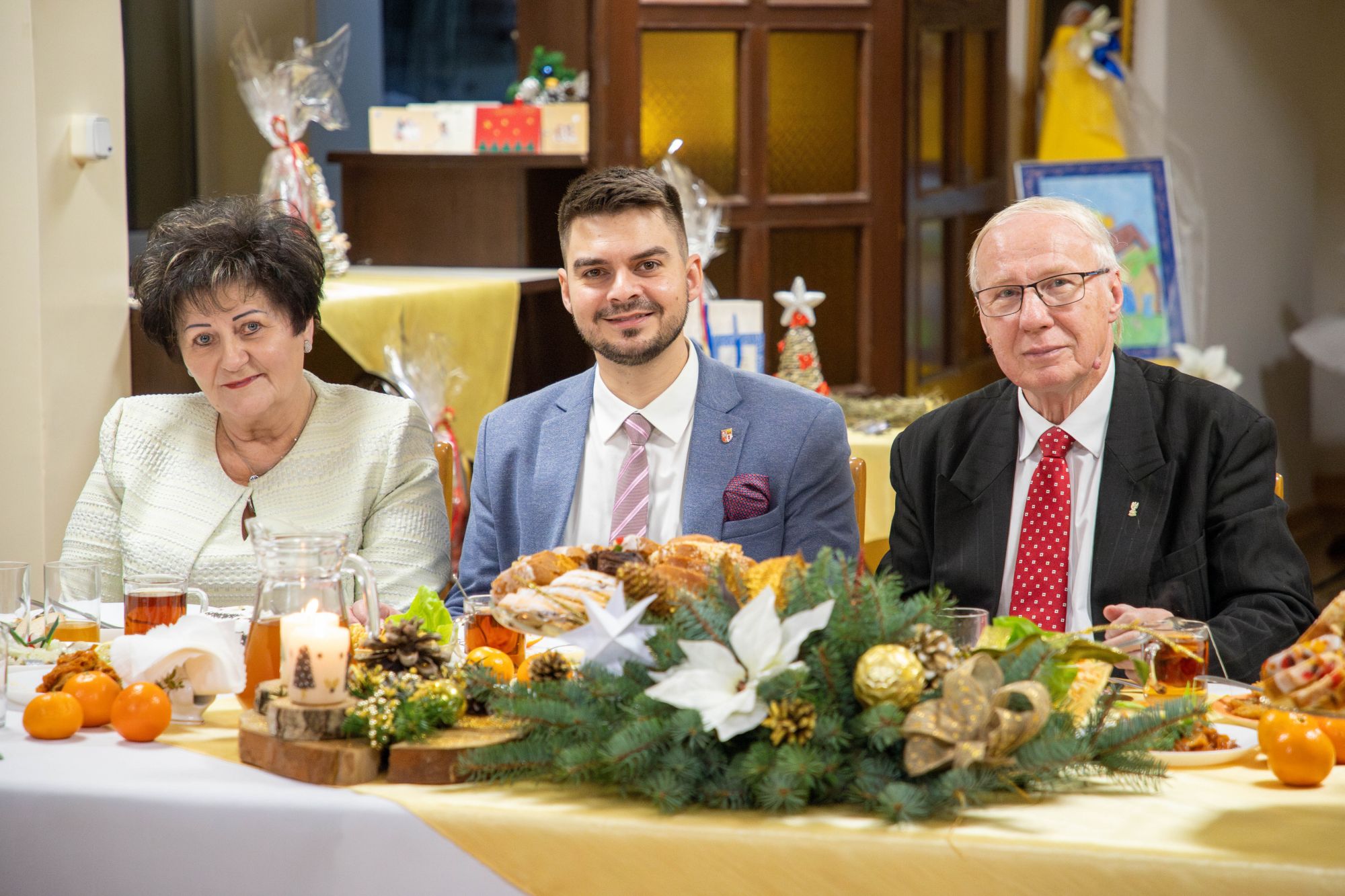 Dyrektor Ewa Bombała, Starosta Krzysztof Dziwisz i Bogdan Zieliński Przewodniczący Rady Oddziału NSZZ Solidarność w...