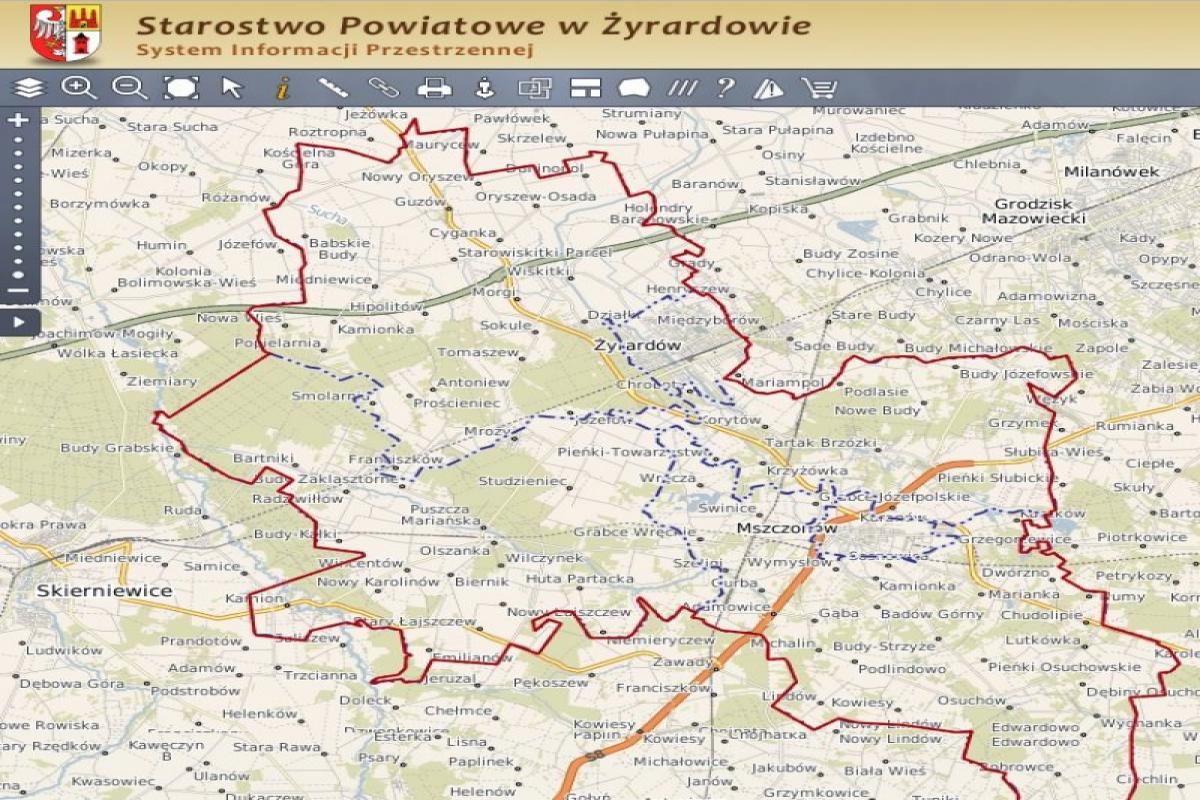 Uruchomiono System Informacji Przestrzennej Powiatu Żyrardowskiego