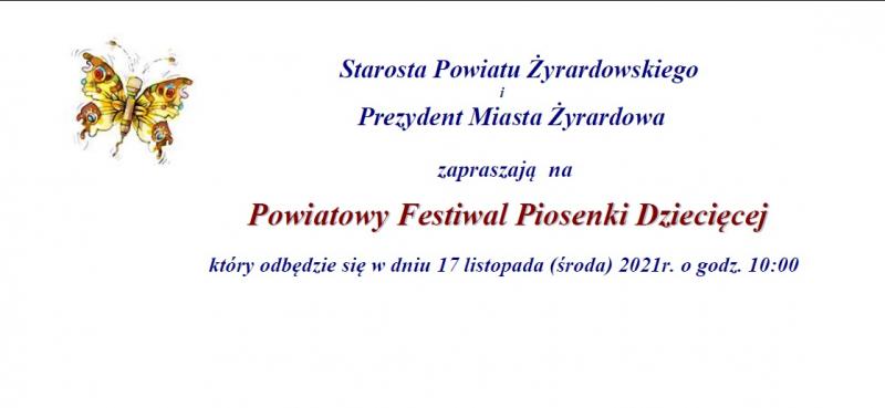 Zaproszenie do udziału w Festiwalu Piosenki Dziecięcej