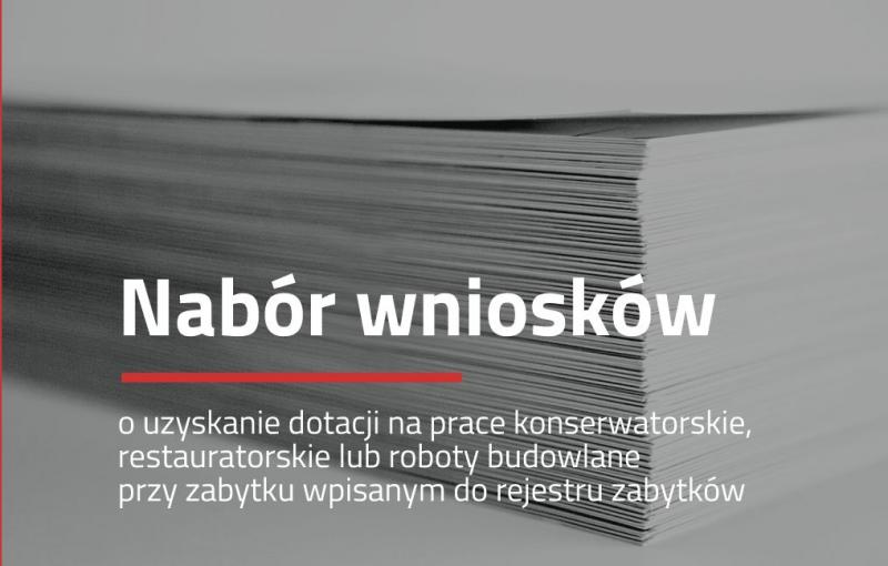 Nabór wniosków o udzielenie dotacji na prace konserwatorskie